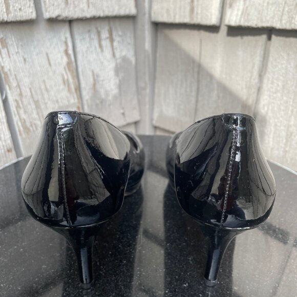 Vince Camuto Black Patent Leather High Heels Platform Dress Shoes 7.5M - Picture 5 of 9